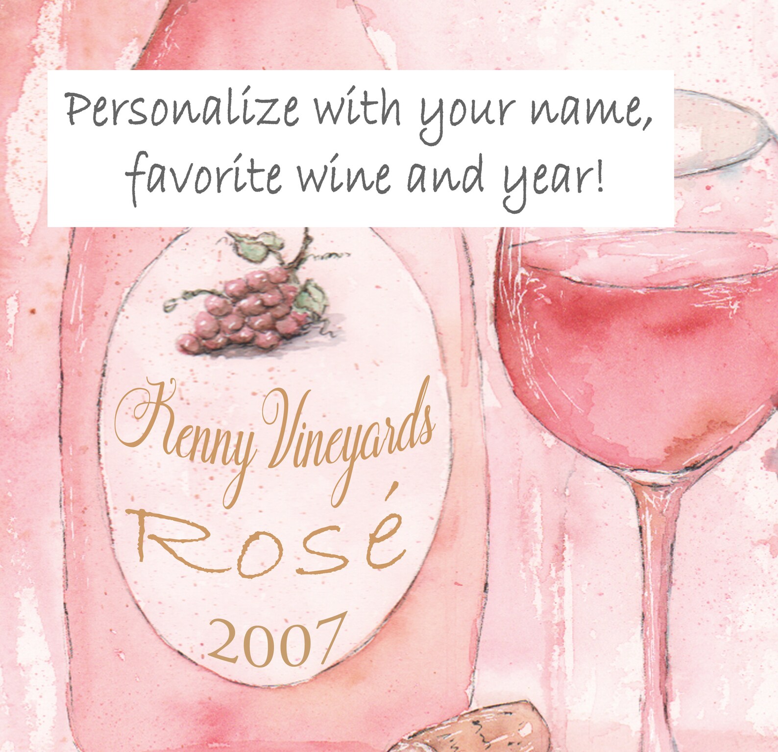 Rose All Day Wine Wall Art For Rose Wine Lover Blush Pink Etsy