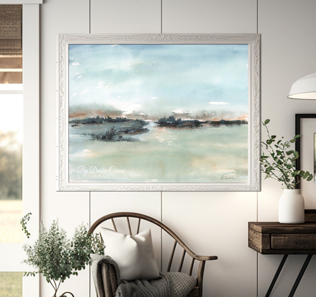 Picture Idea: Abstract Coastal Art Tranquil Wall Art Marsh Print Calming