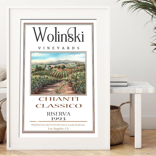 1st Anniversary Wine Label Etsy