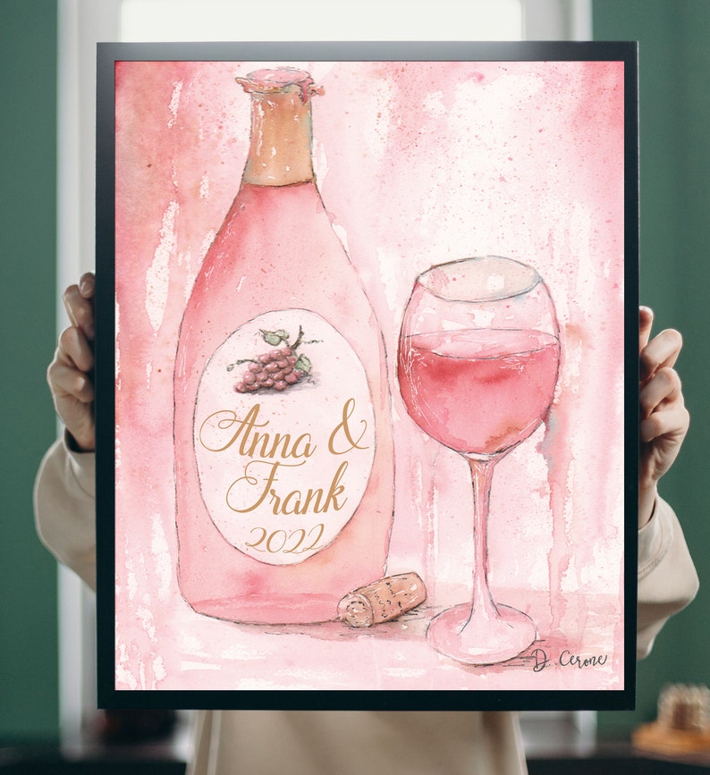 Rose All Day Wine Wall Art for Rose Wine Lover Blush Pink Etsy