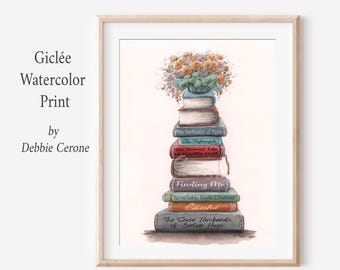 Impresión personalizada de pilas de libros, lienzo con lomo de libro personalizado