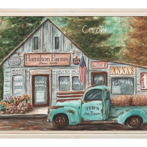 Vintage Car Painting, Unique Personalized Name Garage Gift For Him, Old Garage Signs, Retro Gas Station, Antique Classic Rusty Car Picture image 10