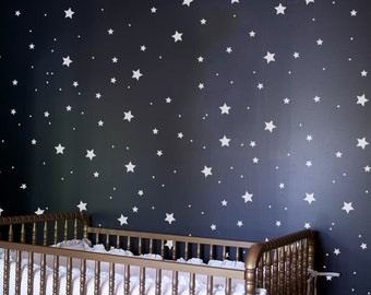 Twinkling Stars 3 Size Vinyl Wall Decal Pattern: Zodiac Outer Space, DIY Nursery Constellation Space Wallpaper, Party Confetti, Astronomy