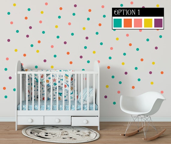 Varios Colores círculos Multicolor Lunares Calcomanías Pegatinas Pared Cuarto de Baño Home