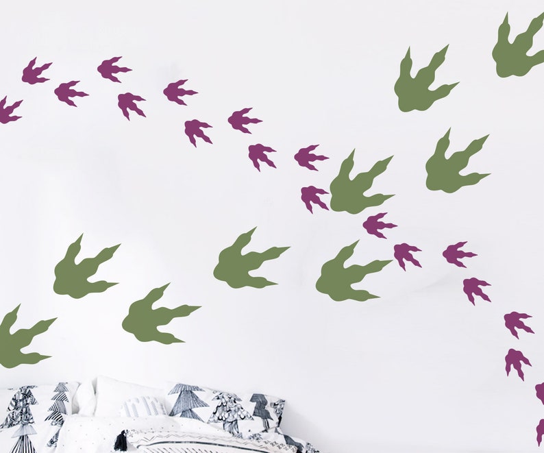 Dinosaur Footprints Wall Decal Dino Vinyl Jurassic Park kids Etsy