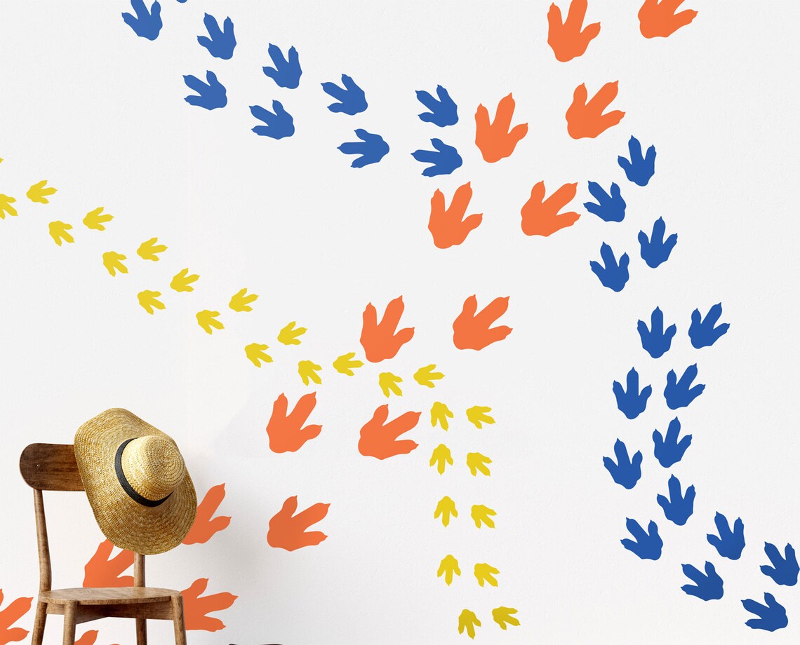 Dinosaur Footprints Wall Decal Dino Vinyl Jurassic Park kids Etsy