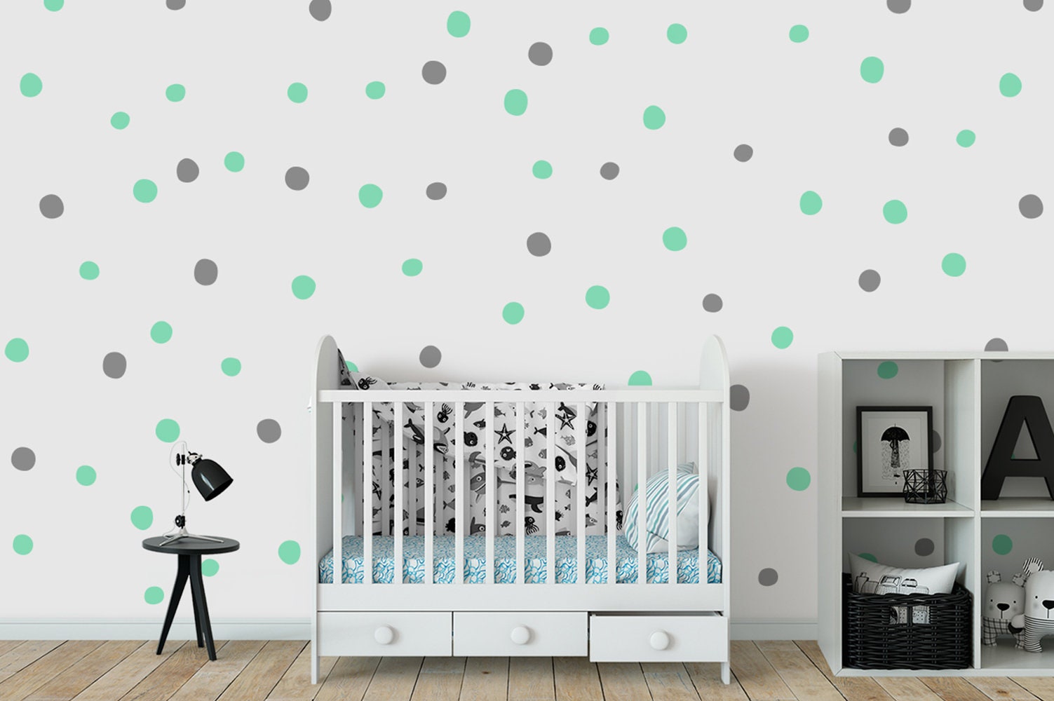 Large Handdrawn Irregular Dot Wall Decals Paint Vinyl Etsy