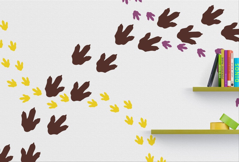 Dinosaur Footprints Wall Decal Dino Vinyl Jurassic Park Kids Etsy Canada