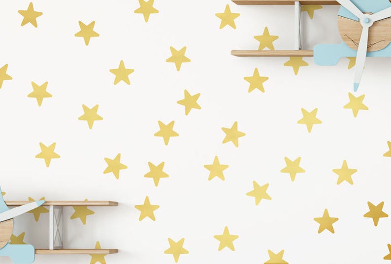 Rounded Stars Vinyl Wall Decal Pattern Hundreds Of Stars Diy Etsy