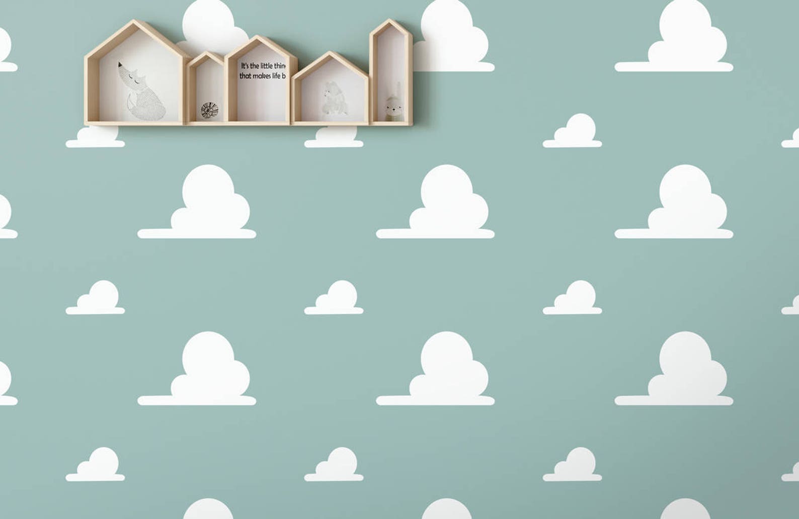 Andy's Room Cloud White Vinyl Decal Wall Pattern Kids Toy Etsy