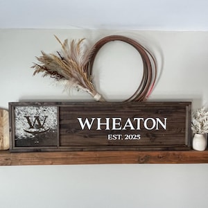 48” Cowhide branding frame, cowhide wood sign, family heirloom, unity ceremony, western last name sign, genuine cowhide, cowhide brand,