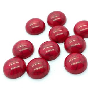 red turquoise 12mm resin cabochons - 10 pcs l Earring making jewelry supplies
