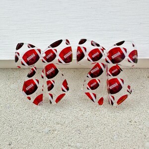 Sports Bow Earring Blanks: Acrylic Pendants (4pcs) image 8