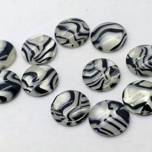 zebra shell 12mm resin cabochons - 10 pcs l Earring making jewelry supplies
