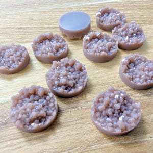 Geode druzy supplies 12mm Taupe Resin Druzy Flat Back - set of 10 pieces