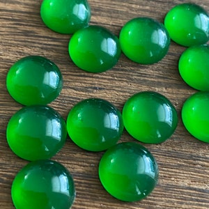 Green faux moonstone 12mm resin cabochons- 10pcs l Earring making jewelry supplies, Resin glitter round Cabochon DIY supplies