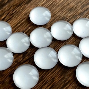 12mm Luminous White Glass Cabochons: Earring Making Supplies
