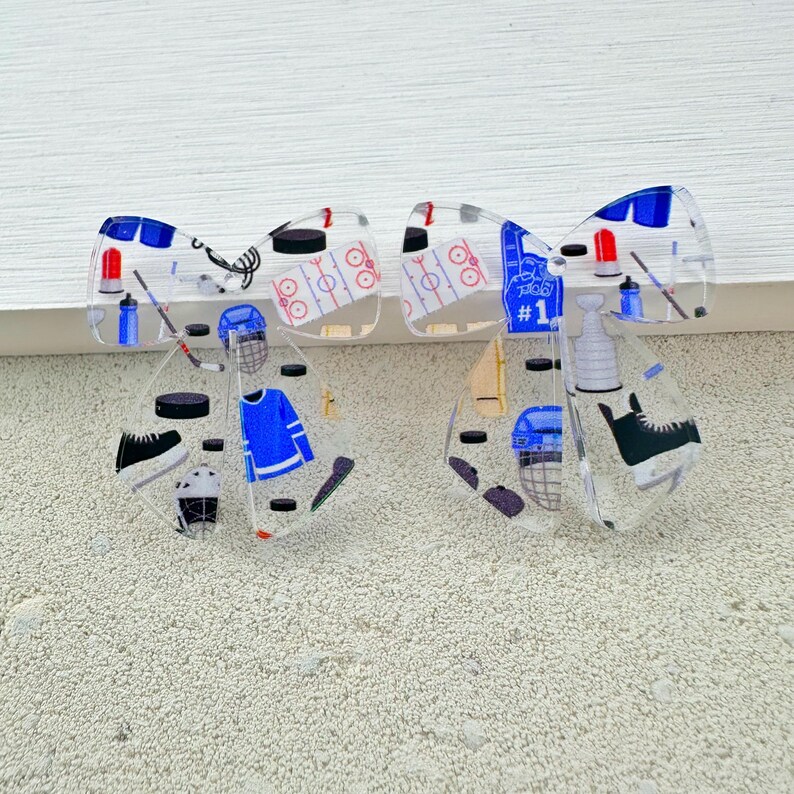 Sports Bow Earring Blanks: Acrylic Pendants (4pcs) image 9