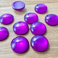 Deep Purple Faux Cat Eye Resin Cabochons - 12mm, 10 pcs