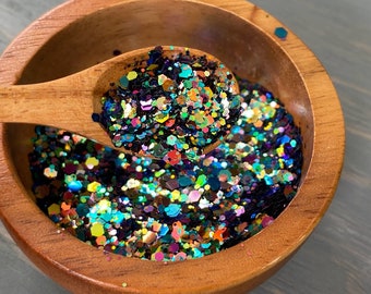 Chunky Glitter Rainbow Mix 30g, 1oz | Iridescent Glitter |  Color Shift Glitter | Nail art | Tumbler Glitter | DIY Craft Supplies