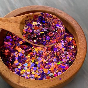 Chunky Color Shift Glitter: Purple, Orange, Gold Mix - 30g/1oz