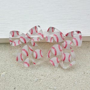 Sports Bow Earring Blanks: Acrylic Pendants (4pcs) image 7