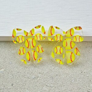 Sports Bow Earring Blanks: Acrylic Pendants (4pcs) image 6