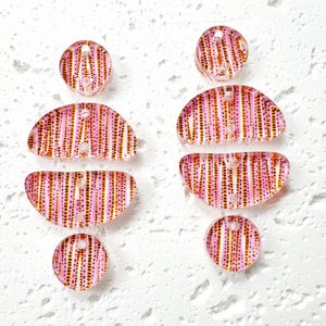 Sunset Reeds Print Acrylic Earring Blanks: Resort Jewelry Components (8pcs)