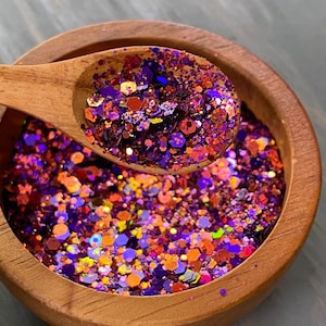 Chunky Glitter Purple orange gold Mix 30g, 1oz | Chameleon Glitter |  Color Shift Glitter | Nail art | Tumbler Glitter | DIY Craft Supplies