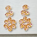 Fall Floral Acrylic Earring Blanks: Boho Jewelry Making - 6 pc