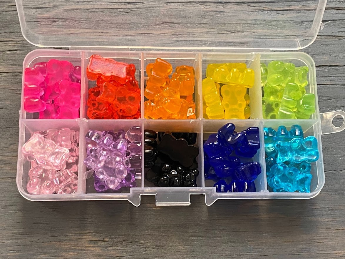 Rainbow Gummy Bear Resin Cabochon Kit 60pcs Etsy