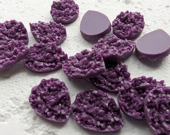 Purple Iridescent Resin Druzy Teardrops: Earring Making Supplies (10pcs 10x14mm)