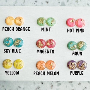 Gold Leaf Resin Cabochons: 10mm Faceted Round Flatbacks, DIY Earring Supplies (10 Piece)