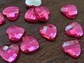 Pink 12x12mm faceted resin hearts 10pcs l Earring making jewelry supplies, Resin heart Cabochon DIY supplies