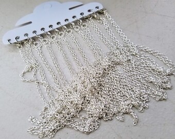 12pcs- Silver tone 18 inch necklace chains
