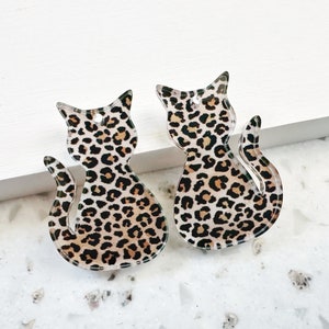 Leopard print Earring blanks 4pcs l Plexi Earring Findings, Acrylic Earring Pendants, Blanks, DIY Jewelry Supplies image 2