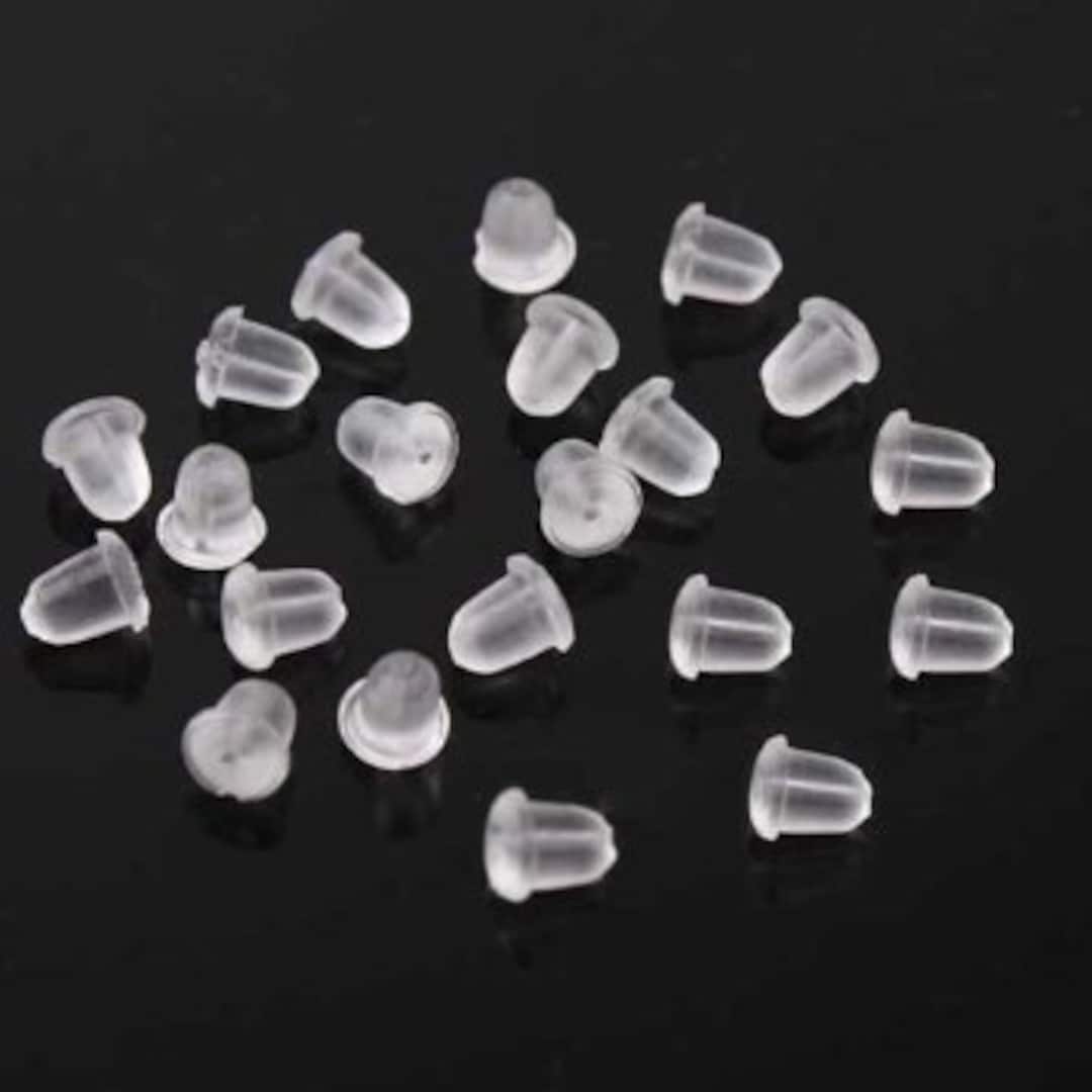 Jawflew Clear Earring Backs - 200pcs Soft Earring Stoppers Silicone Clear Earring Clutch Safety Backings Earring Pads (Pack of 200)