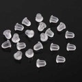 Plastic clear earring backings 25pcs - 4x4mm earring backs