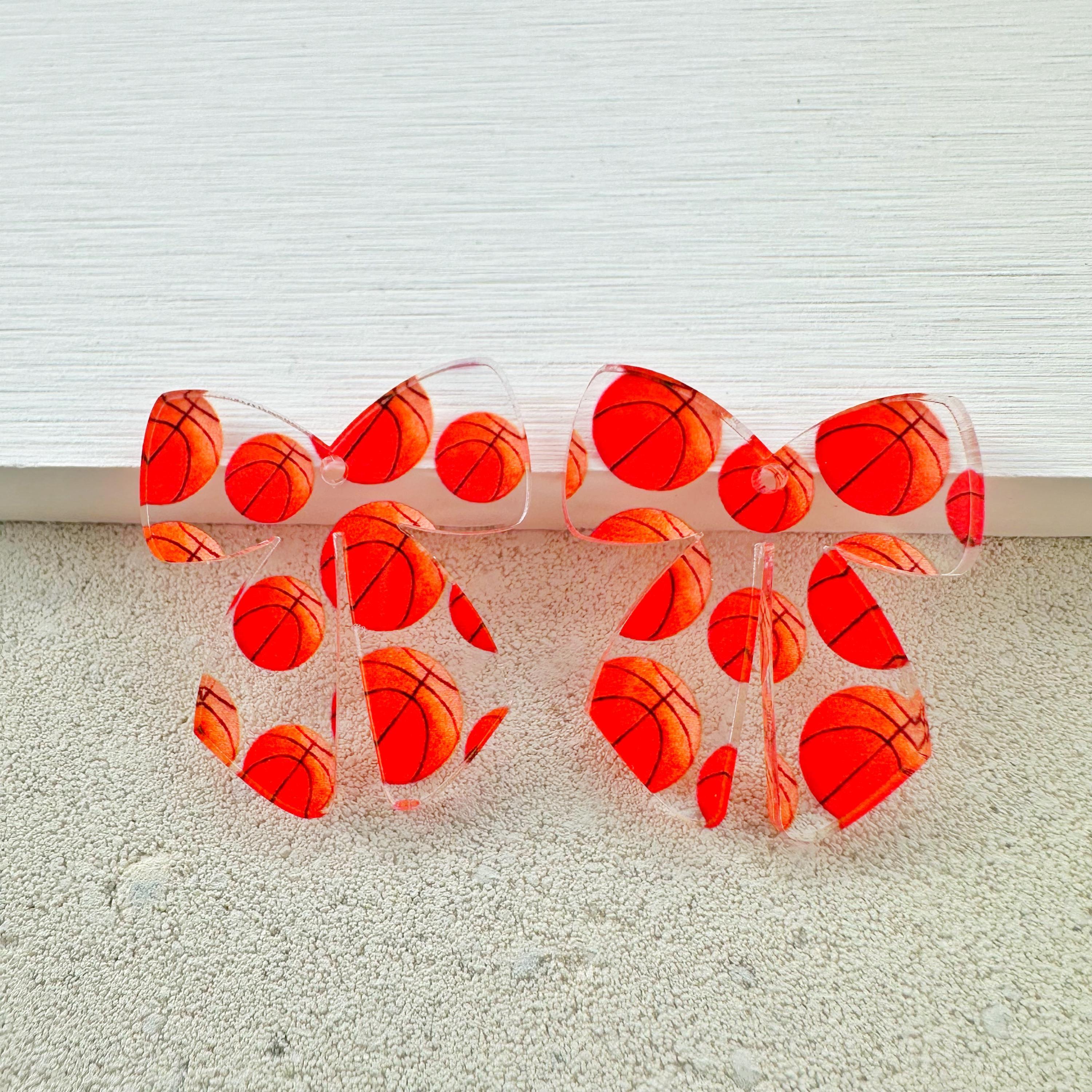 Sports Bow Earring Blanks: Acrylic Pendants (4pcs) image 4