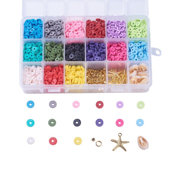 4200pcs Clay Beads Bracelet Making Kit Flat Round Polymer Heishi