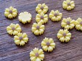 Tiny Yellow Sunflower / Daisy 9mm flat bottom flower resin Cabochons 10pcs