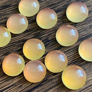 Light orange faux moonstone 12mm resin cabochons- 10pcs l Earring making jewelry supplies, Resin glitter round Cabochon DIY supplies