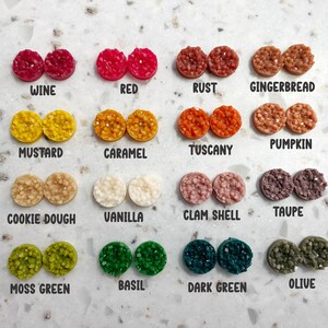 10 cabochons druzy en résine : dos plats ronds de 10 mm, accessoires pour fabrication de bijoux