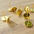 Gold Tone 8mm Earring Cabochon Settings - 8pcs DIY Jewelry Supplies