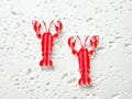 Striped Red lobster charms, acrylic earring blanks, Summer jewelry making accessories 4pcs