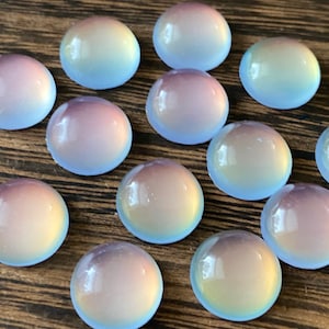 Light Blue faux moonstone 12mm resin cabochons- 10pcs l Earring making jewelry supplies, Resin glitter round Cabochon DIY supplies