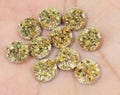 Metallic Gold Faux Druzy Cabochons: 10mm Resin Bezels, 10pcs