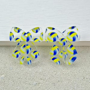 Sports Bow Earring Blanks: Acrylic Pendants (4pcs) image 5
