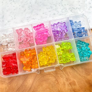 Rainbow Gummy bear resin BEAD kit  -60pcs l Earring making jewelry supplies, Cabochon DIY  Kit supplies