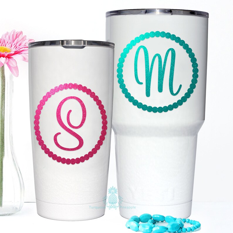 Single Initial Monogram Letter Tumbler Decal for Cup Yeti Etsy